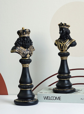 跨境国际象棋树脂工艺品摆件家居办公室桌面皇后国战马创意装饰