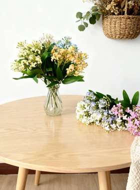 仿真5叉丁香花带叶桂花七里香家居客厅装饰插花摄影橱窗绿植摆件