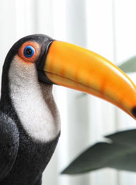 美式创意大嘴鸟摆件仿真小动物客厅电视柜家居摆设北欧酒柜装饰品