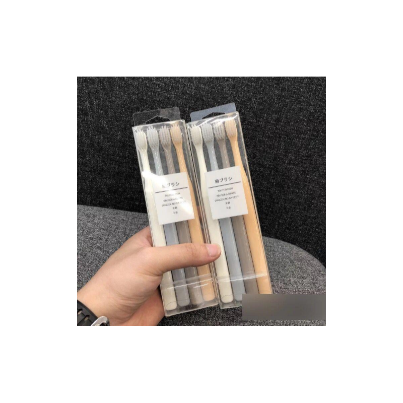 【良物说】01无印同款良品细丝小刷头软毛牙刷4支极简便携带