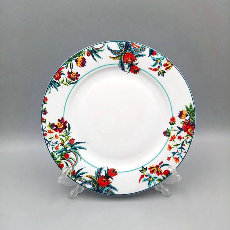 欧式出口家用创意北欧风植物花卉陶瓷圆形西餐具牛排盘碟子碗套装,淘宝优惠券,粉丝福利购,淘宝优惠卷