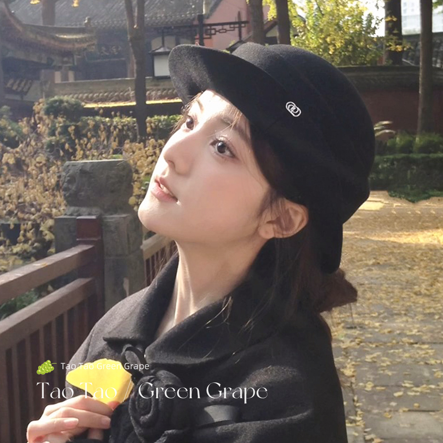 留洋千金法式赫本风黑色羊毛圆顶礼帽女秋冬显脸小渔夫帽卷边帽子