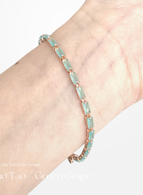 清透感蓝色方糖锆石手链高级感精致简约轻奢气质小众显白手环手饰