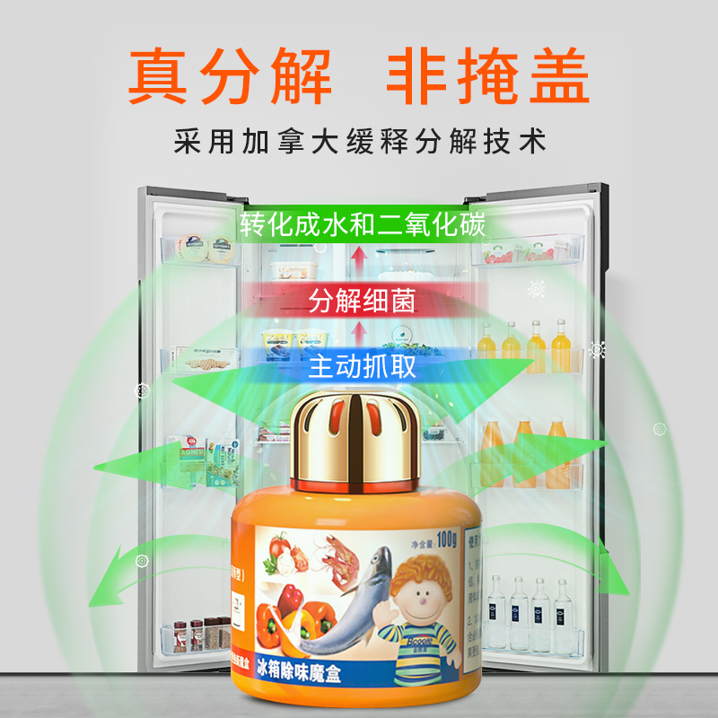 冰箱除味剂除臭去异味盒家用神器抑菌清新非消毒杀菌活性炭清洁剂_洗护清洁剂_卫生巾_纸_香薰