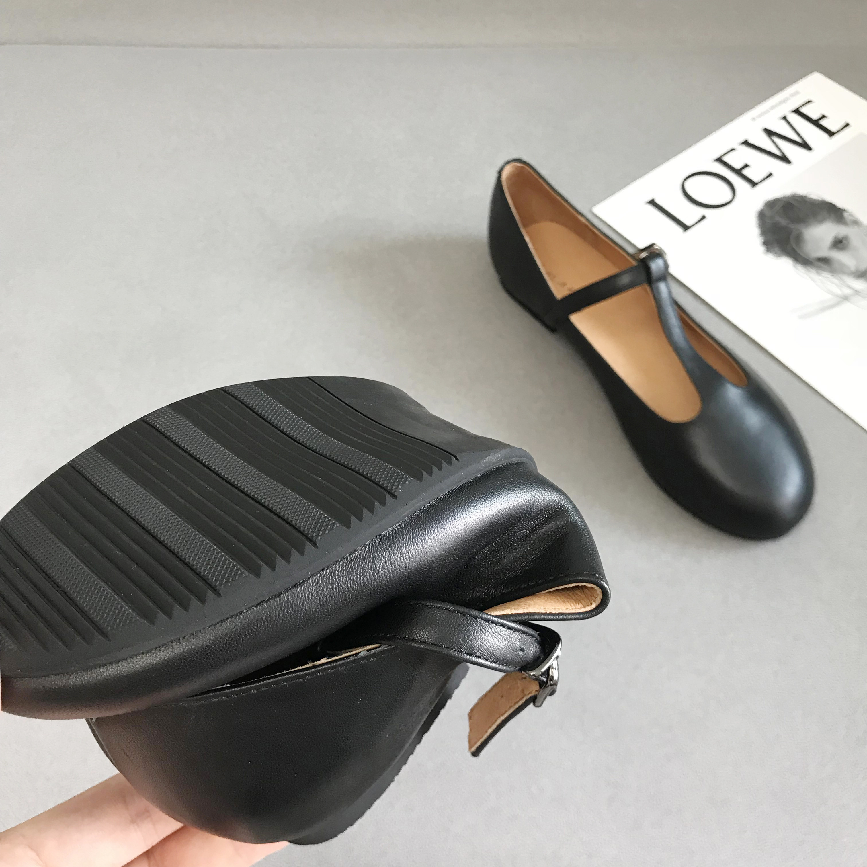 新款真皮T型丁字扣带圆头浅口平底芭蕾单鞋法式复古玛丽珍奶奶鞋,淘宝优惠券,粉丝福利购,淘宝优惠卷