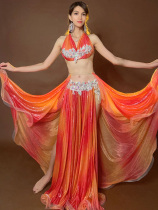 Inlaid drill belly dance dress rehearsal for womens 2023 new autumn and winter oriental dance sexy bra suit performance clothing