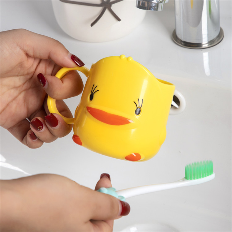 黄色小鸭儿童漱口杯套装创意卡通可爱刷牙杯宝宝刷牙杯喝水杯家用-图2