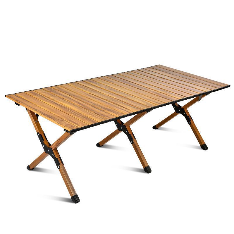 野营户外折叠椅简易碳钢蛋卷桌便携式露营野餐桌椅套装烧烤 - 图3