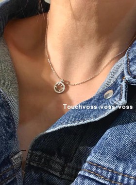 项链韩国闪钻纯银锁骨链