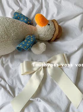 奶白色飘带大蝴蝶结少女减龄顶夹