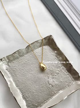 韩国纯银水滴项链INS百搭吊坠