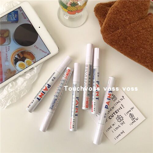 DIY白色涂鸦装饰镜子上画画彩色防水漆笔ins风面记号笔留言马克笔 - 图0