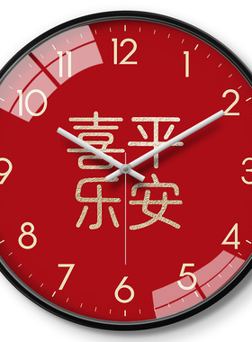 新中式客厅餐厅静音挂钟