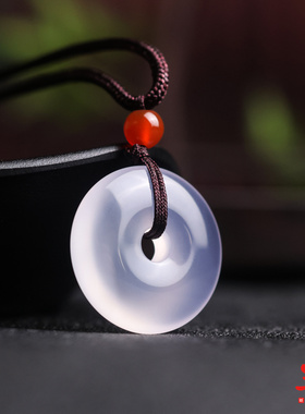 淡紫罗兰玛瑙平安扣吊坠