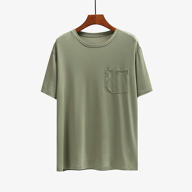 Summer Thin Milk Silk Men's Pajama Top Sleeve