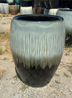 景德镇陶瓷大口径花盆九尾狐三角梅小叶紫檀冬青大绿植盆透气简约