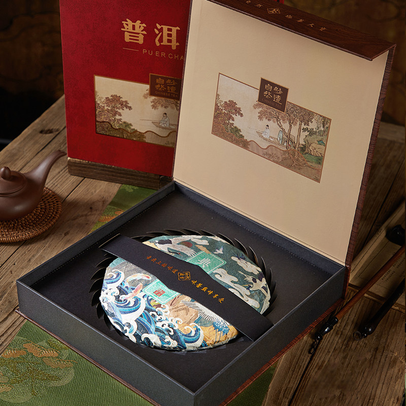 茶福普洱茶包装盒高档仿竹木纹纸盒七子饼357g饼装福鼎白茶礼品盒,淘宝优惠券,粉丝福利购,淘宝优惠卷