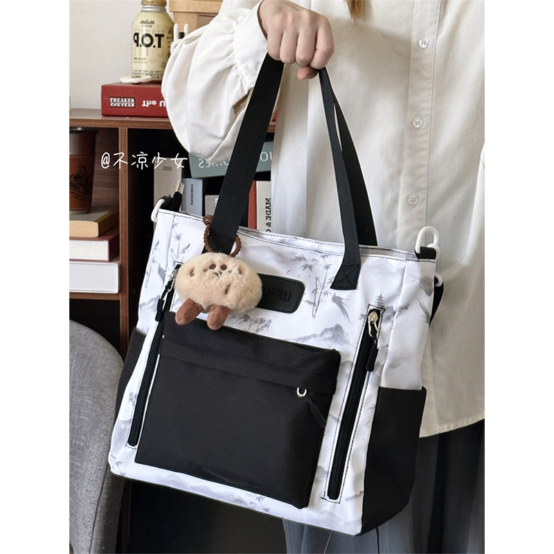 新中式大容量单肩斜挎包中国风复古手提托特包学生通勤上课补习包,淘宝优惠券,粉丝福利购,淘宝优惠卷