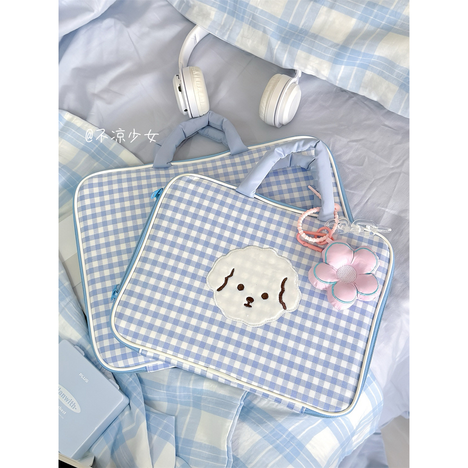 可爱格子卡通11寸iPadpro平板内胆包14寸笔记本保护套电脑收纳包,淘宝优惠券,粉丝福利购,淘宝优惠卷