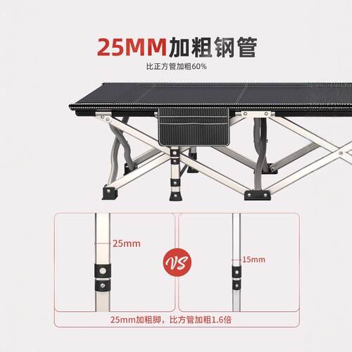 单人折叠床办公室午睡床午休躺椅家用简易陪护便携行军床午睡神器 - 图0