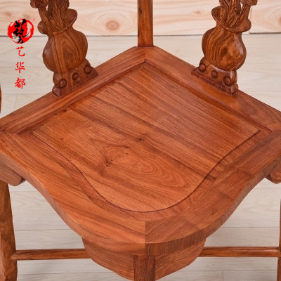 红木家具 花梨木圈椅 仿古中式实木太师椅茶椅牛角椅阳台休闲椅子