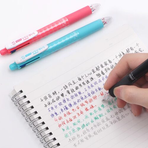 日本zebra斑马J4SA11多功能四色笔+自动铅笔0.5mm学生做笔记签字笔手帐多色中性笔三色五合一水笔红蓝黑文具 - 图3