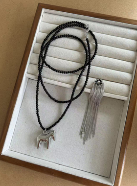 博主同款'趣味DIY小马'本命年bi入！重磅可拆卸7A黑玛瑙小马项链