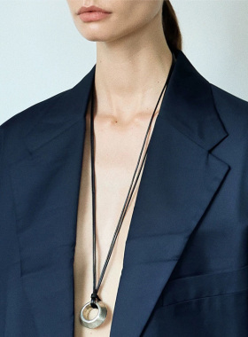 沙丘粗野派金圈银圈毛衣链