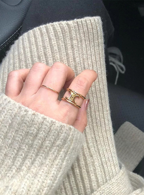 celi凯旋门戒指女小众耳骨夹食指