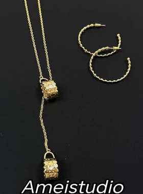 欧美小众设计感抽拉式长款项链