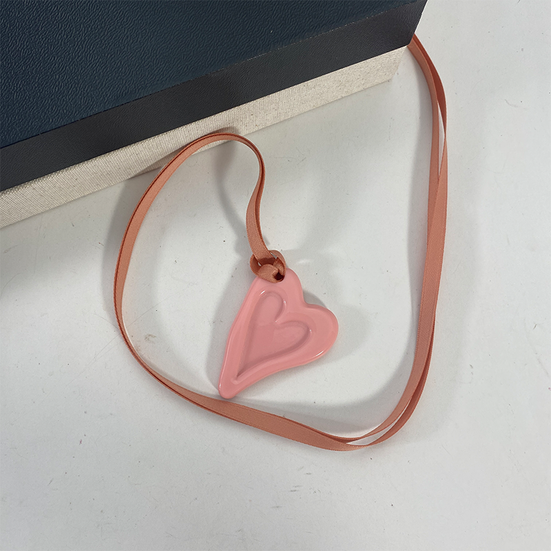 向日葵欧尼同款爱心项链系带choker锁骨链百搭简约长款颈链女plow - 图2