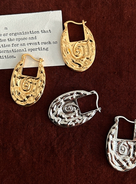 海洋海螺蜡绳长项链金银925耳钉欧美气质独特小众设计高级保色久