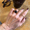 European and American natural lapis lazuli black agate ring elegant