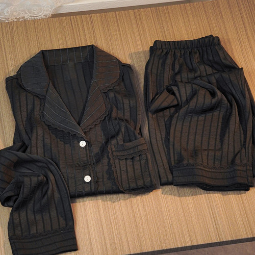 YASUN 真丝睡衣女带胸垫春秋季薄款高级感桑蚕丝家居服送闺蜜礼盒 - 图1