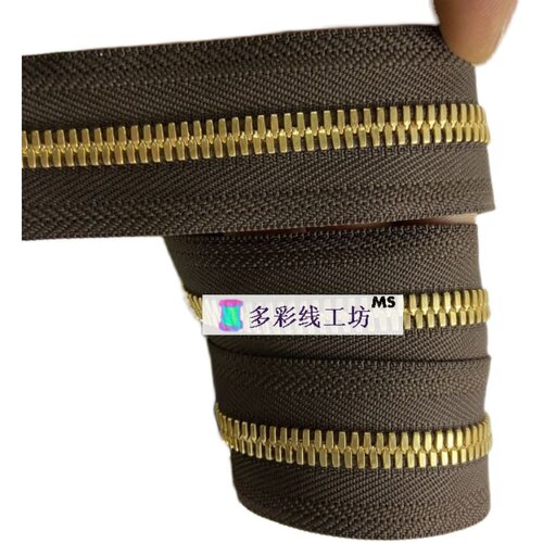 拉链咖啡布金牙3号5号8号金铜玉米牙公文包背手袋双肩贝壳老花 - 图3