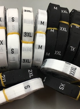 针织衣服装布标尺码标大小号标尺码标签布尺码数字尺寸标厂家直销