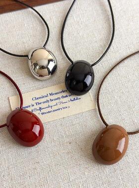 时尚百搭长款豆豆蜡绳项链女网红ins博主同款卫衣链高级感锁骨链