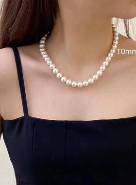 法式少女风品质高亮珍珠简约锁骨链2026春夏韩版ins新款项链颈链