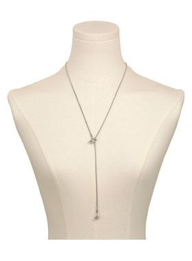 秋冬新款简约银色方糖吊坠可抽拉式项链方块可调节毛衣链衣服配饰