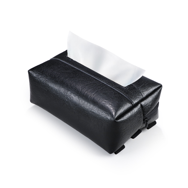 车载纸巾盒立体纸抽盒家用轻奢车内扶手箱高级感高档牛皮纹纸巾盒 - 图3