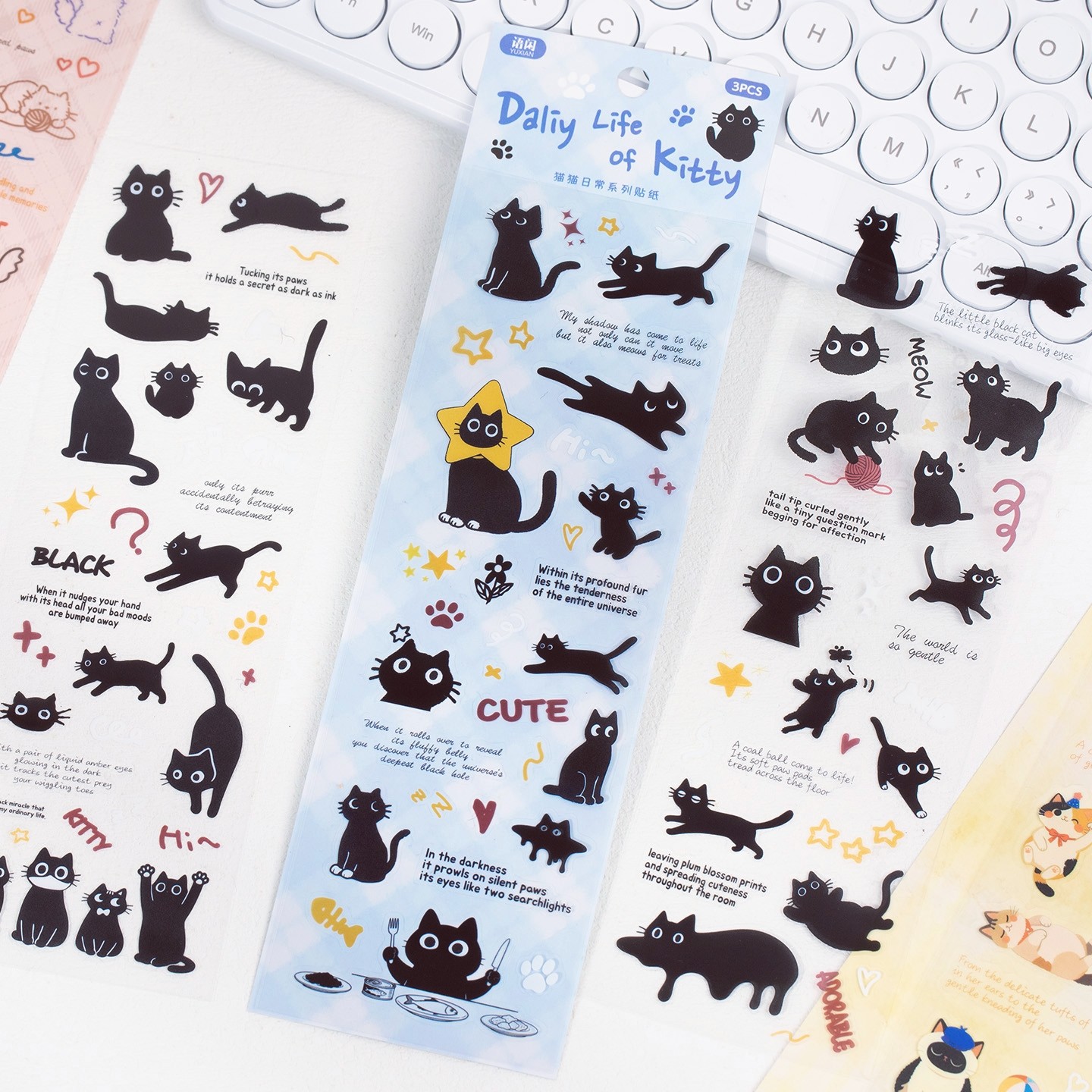 语闲猫猫日常pet手帐贴纸可爱卡通动物猫咪喵星人日记diy手账贴画,淘宝优惠券,粉丝福利购,淘宝优惠卷
