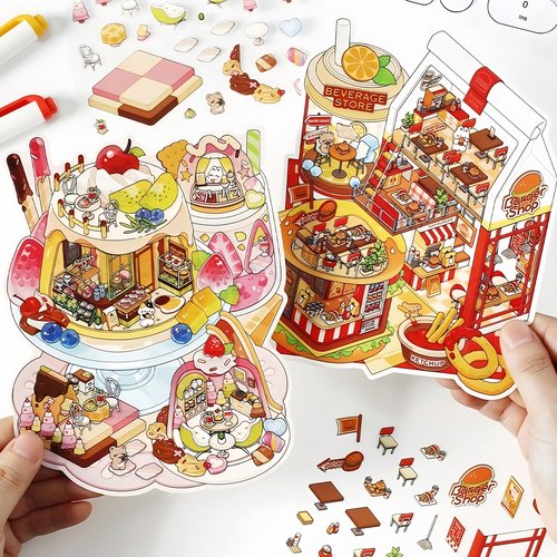 infeelme今日营业中第十二弹造景贴纸大号立体小屋微缩场景12.0 - 图0