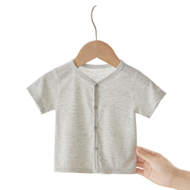 新生婴儿开衫夏季初生宝宝衣服薄款短袖T恤莫代尔无骨和尚服上衣,淘宝优惠券,粉丝福利购,淘宝优惠卷