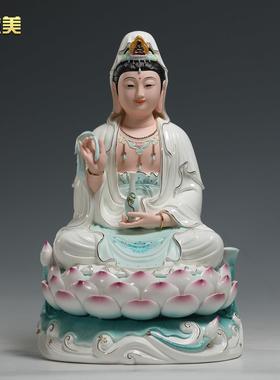 微美12至20吋坐三莲娑婆三圣佛像彩绘观音佛像如来地藏弥勒佛摆件