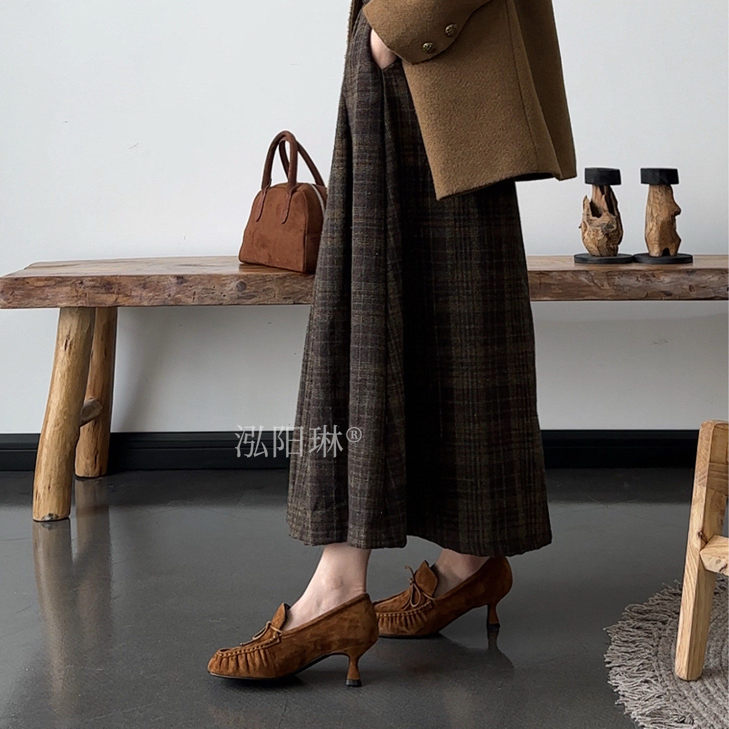 泓阳琳～棕色小猫跟细跟单鞋女2026春季新款蝴蝶结复古豆豆高跟鞋,淘宝优惠券,粉丝福利购,淘宝优惠卷