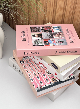 ins奶油风面包粉色假书仿真书摆件摄影道具英文装饰书软装样版间