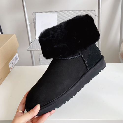 桑坡U家冬季中筒雪地靴女鞋羊皮毛一体女时尚休闲加厚保暖潮流款 - 图2