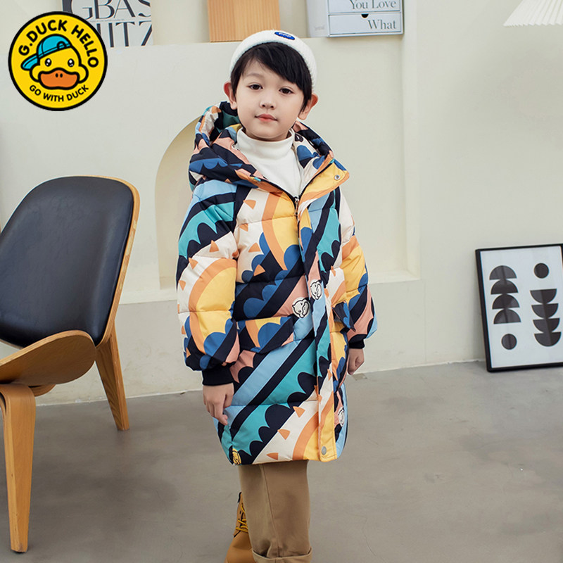 小黄鸭儿童羽绒服中长款加厚白鸭绒冬季男女宝宝中小童装洋气外套,淘宝优惠券,粉丝福利购,淘宝优惠卷