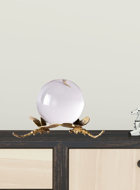 欧式风水晶书柜创意客厅玻璃球