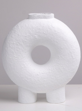 几何圆环花瓶北欧ins圆形摆件样板房民宿家居装饰创意插花器摆设